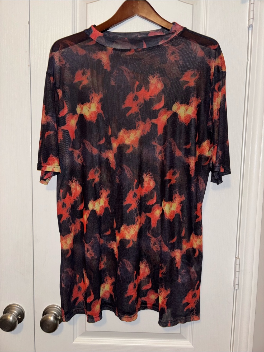 Mesh flame dress shirt